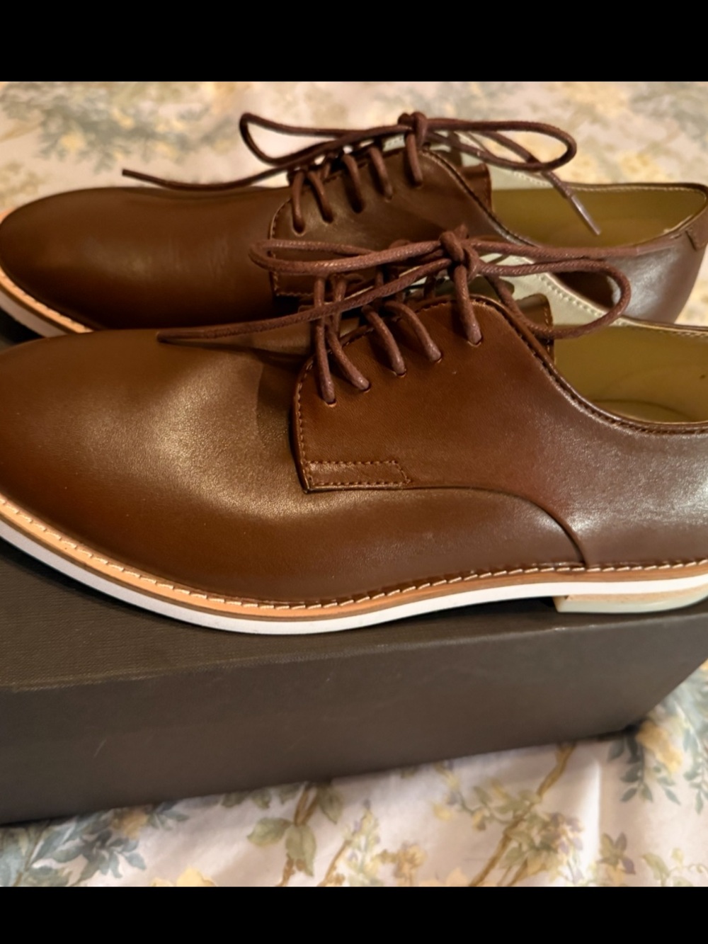 Calvin Klein Brown Leather Derby Lace-Ups